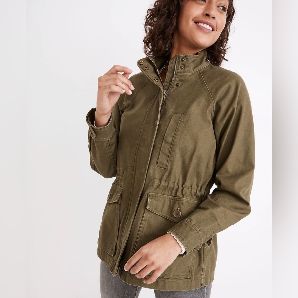 Madewell Northover Utility Jacket in Desert Olive / Fatigue Green NWT